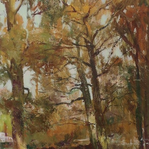 Paysage. Artiste ukrainien Tishchetsky V.48-28 cm, huile sur carton