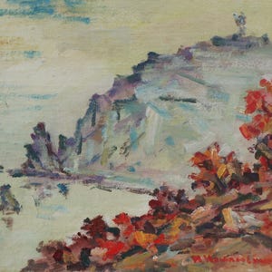 Paysage. Peinture originale de l'artiste ukrainienne Neklyuenko N. 30-40 cm, huile sur toile sur carton