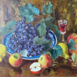 Still life in October. Oil painting original Ukrainian artist Repka V.A. 50-70 cm oil on canvas 1998year