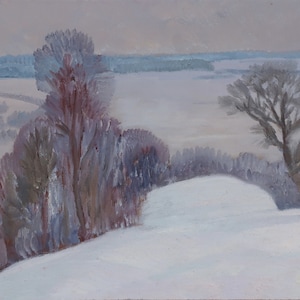 Paisaje. Artista ucraniano Nesterov V. 47-71 cm, óleo sobre cartón, década de 1970