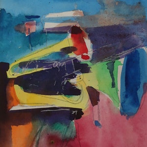 Disegno dell'artista ucraino Shpakovsky 19-16 cm carta acquerello