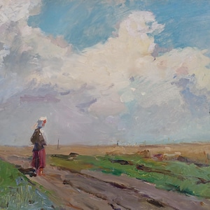 Unterwegs. Original-Gemälde vom Ukrainischen Künstler Yatsenko V. 35-45 cm, Öl auf Malpappe