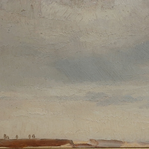 Paisaje. Artista ucraniano Shurupov K. 15-23 cm, óleo sobre cartón, años 60.