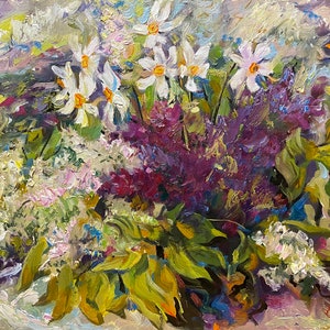 Pintura al óleo original del artista ucraniano Antokhin E. 35-45 cm cartón óleo año 1995