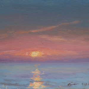 Paysage. Artiste ukrainien Polyakov S. 13-17 cm, huile sur carton