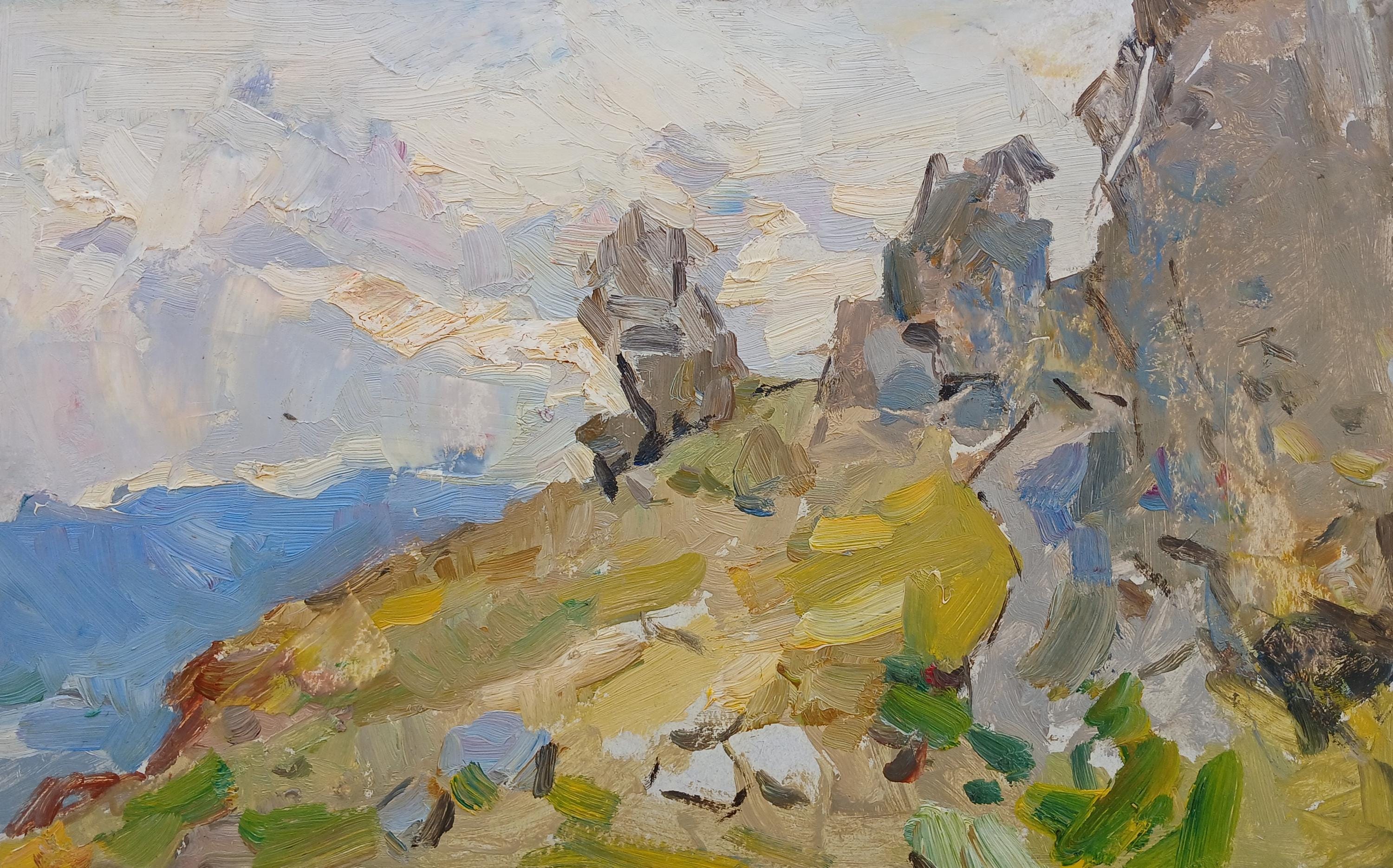 風景画。ウクライナ人画家ヤツェンコ・Vによる原画。26～41cm、厚紙に