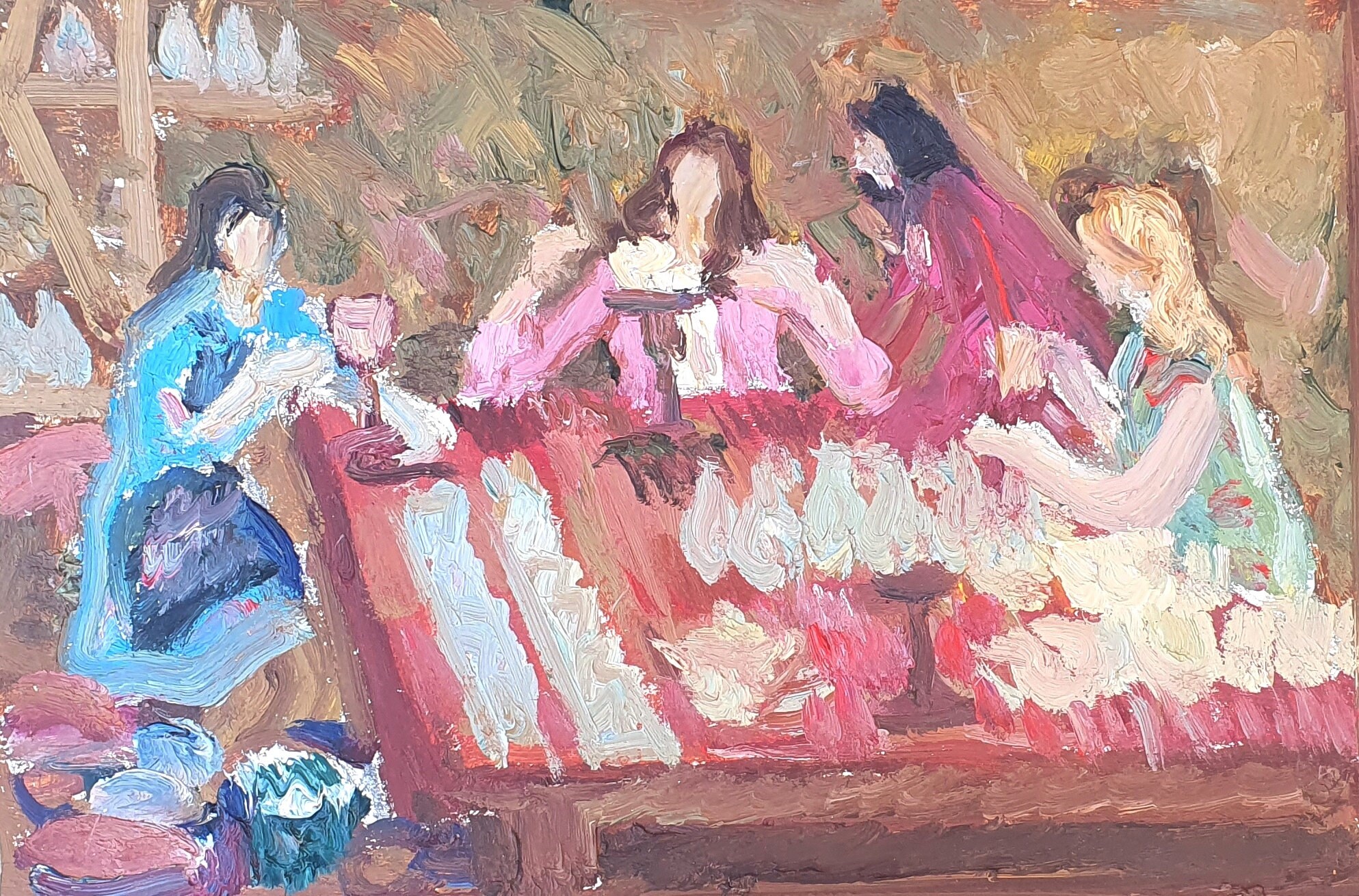 Sketch. Oil Painting Original Socialist Realism Ukrainian Artist Repka