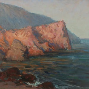 Landschaft.Original Gemälde des Ukrainischen Künstlers Ganja P. 28-39 cm, Öl auf Karton, 1990er Jahre