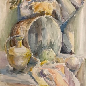 Natura morta. Dipinto originale artista ucraino Pereverzeva L. 55-42 cm acquerello su carta