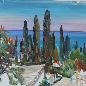 Landscape.Original painting by Ukrainian artist Ganja P. 39-54 cm, oil on canvas