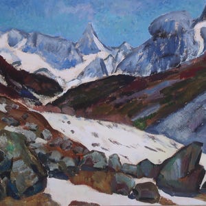 Paisaje. Artista ucraniano Nesterov V. 49-68 cm, óleo sobre cartón, década de 1970