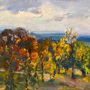 Landscape Oil painting original Ukrainian artist Demidenko A. 21-23cm cardboard oil 1980s
