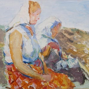 En el campo. Pintura original del artista ucraniano Yatsenko V. 34-46 cm, óleo sobre cartón.