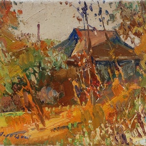 Autumn.Ukrainian artist Yalansky A.15-20 cm, oil on canvas