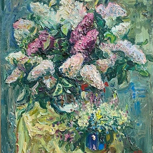 Fragrant May. Oil painting original Ukrainian artist Repka S. 80-70 cm oil on canvas