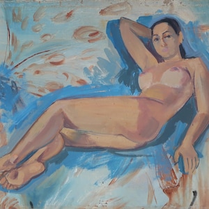 Nude.Ukrainian artist Chernova N. 39-53 cm, oil on canvas, 1990s