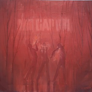 Pintura al óleo del artista ucraniano Chernikov N. 39-48 cm óleo sobre cartón década de 1980