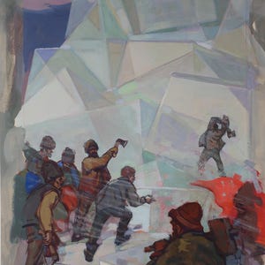 Ilustración para un cuento de hadas de otoño. Pintura original del artista ucraniano Prizant L. 57-40 cm, técnica mixta sobre cartón, década de 1960