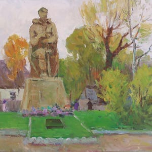 Paisaje. Artista ucraniano Shurupov K. 48-67 cm, óleo sobre cartón, década de 1970