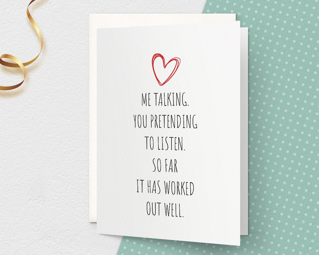Me Talking You Pretending To Listen, Funny Love Card, Valentine's Day Card, Card For Boyfriend, Card For Girlfriend, Anniversary Card, _090