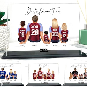 Custom Family Football Portrait Acrylic Plaque - Personalized Sport Keepsake 2025, Dad's Dream Team