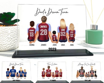 Personalized Family Football Club Keepsake, Football Shirt Acrylic Plaque, Birthday, Christmas Family Gift, Fathers Day Gift for Dad, _004