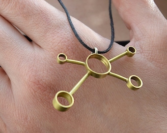 Pendentif de tous les jours, laiton ou argent, bijoux contemporains, collier géométrique, petit pendentif minimaliste, bijoux faciles à porter, collier abstrait