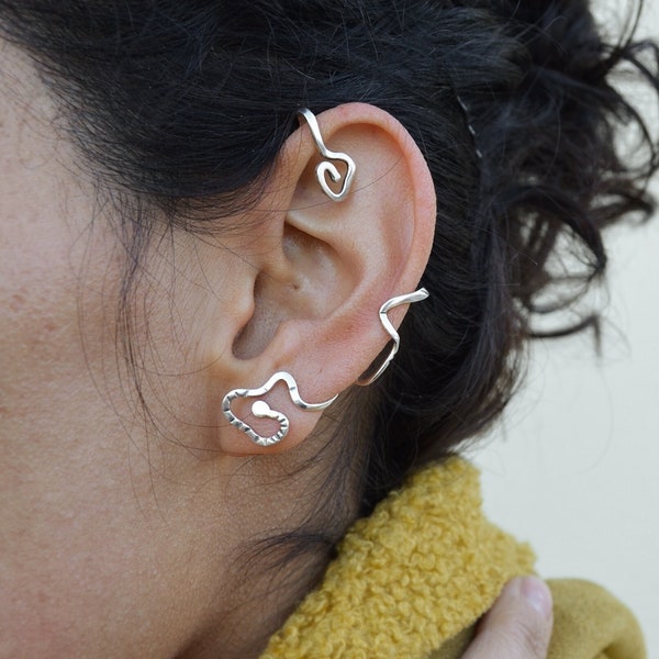 Ear Climber, Cuff&Wrap Earrings, Silver Unique Earring, Handmade, Inspired Jewelry, Special, Impressive, Stunning,Modern Jewelry Gift, Women