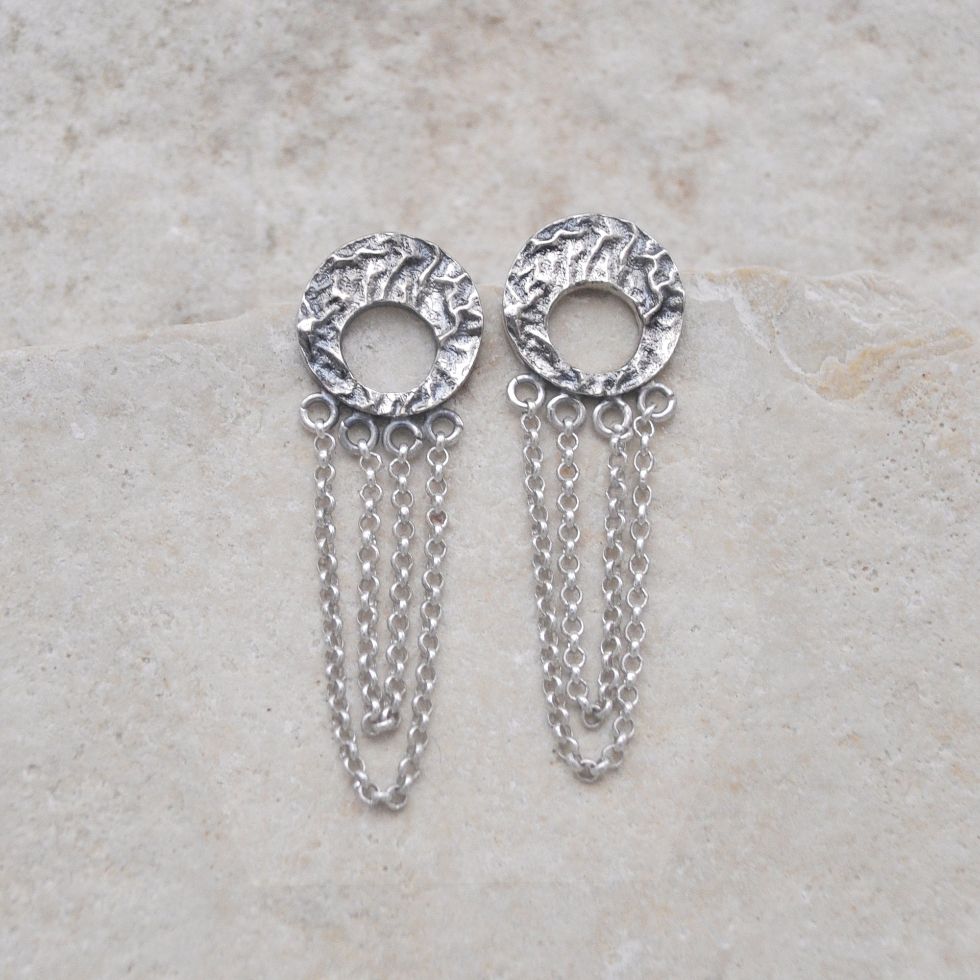 Essential Jewelry Double Chain Drop Earrings Sterling Etsy