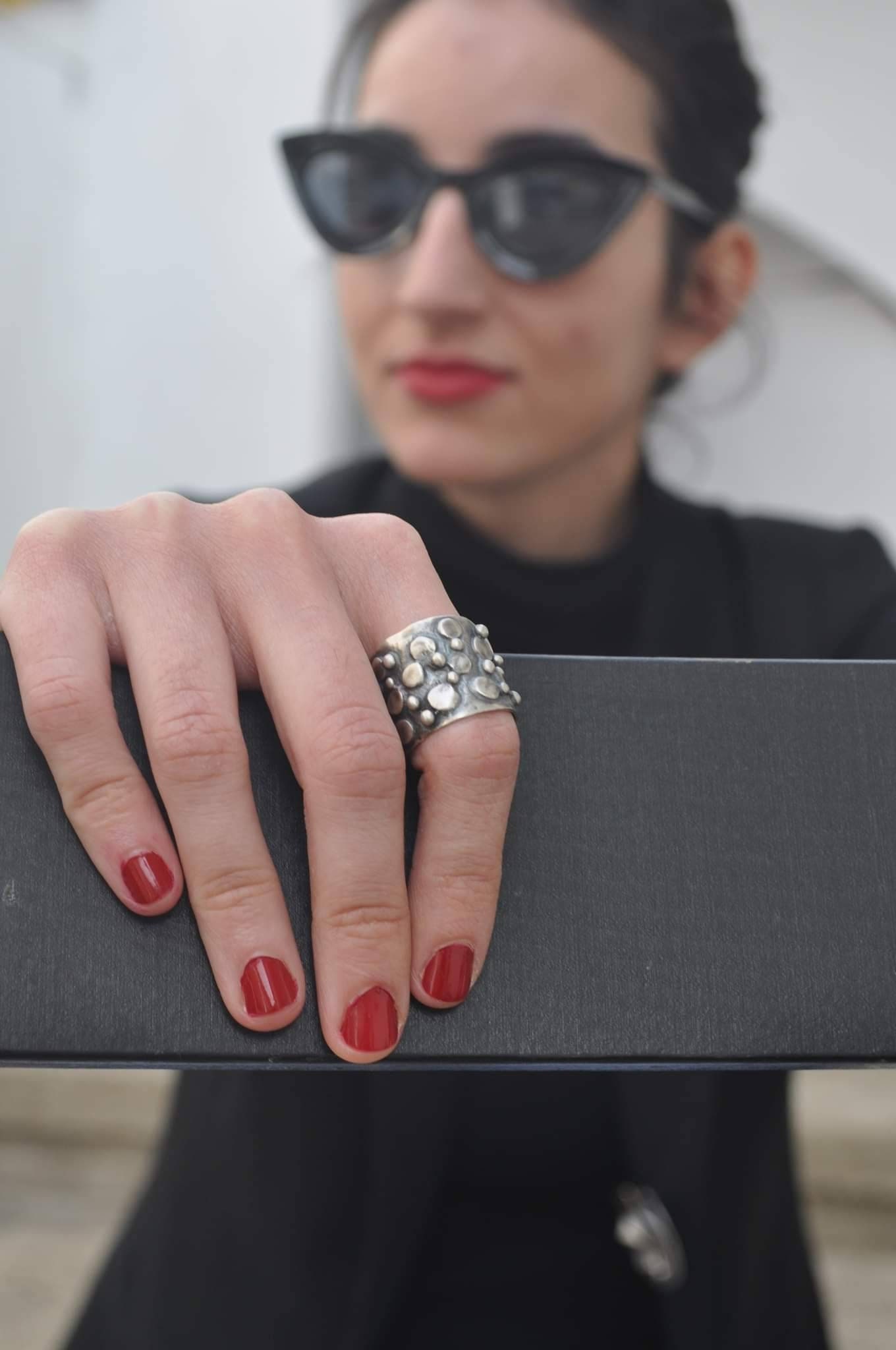 Statement Ring, Bold Jewelry, Chunky Ring, Fashion Jewelry, Sterling