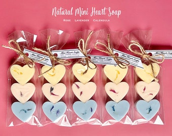 Natural Mini Heart Soap (1 Set =5 Bags ) /Herb Soap Favors /Party Favors /Party Favors/Valentine's Gift/Galentine's Day Gift