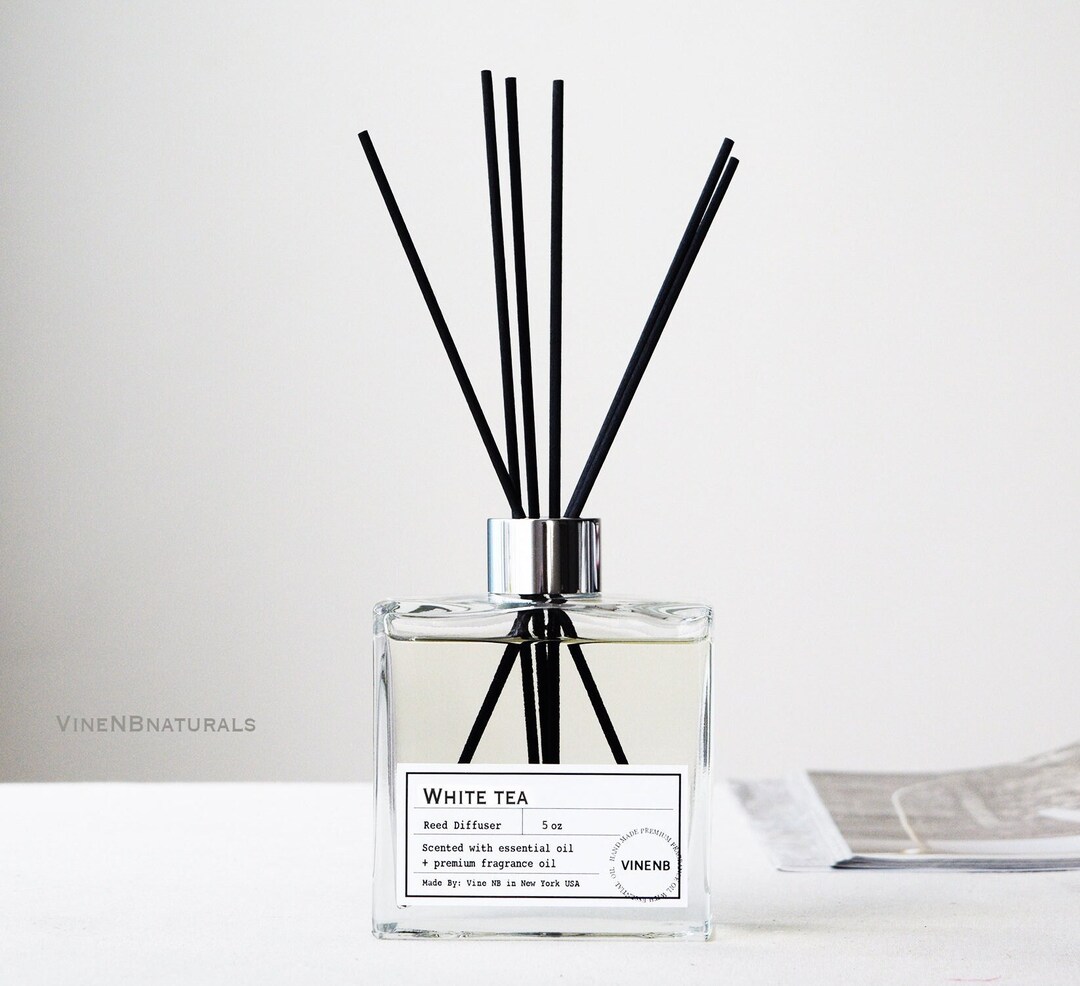White Tea Reed Diffuser Scented Reed Diffuser Premium Etsy