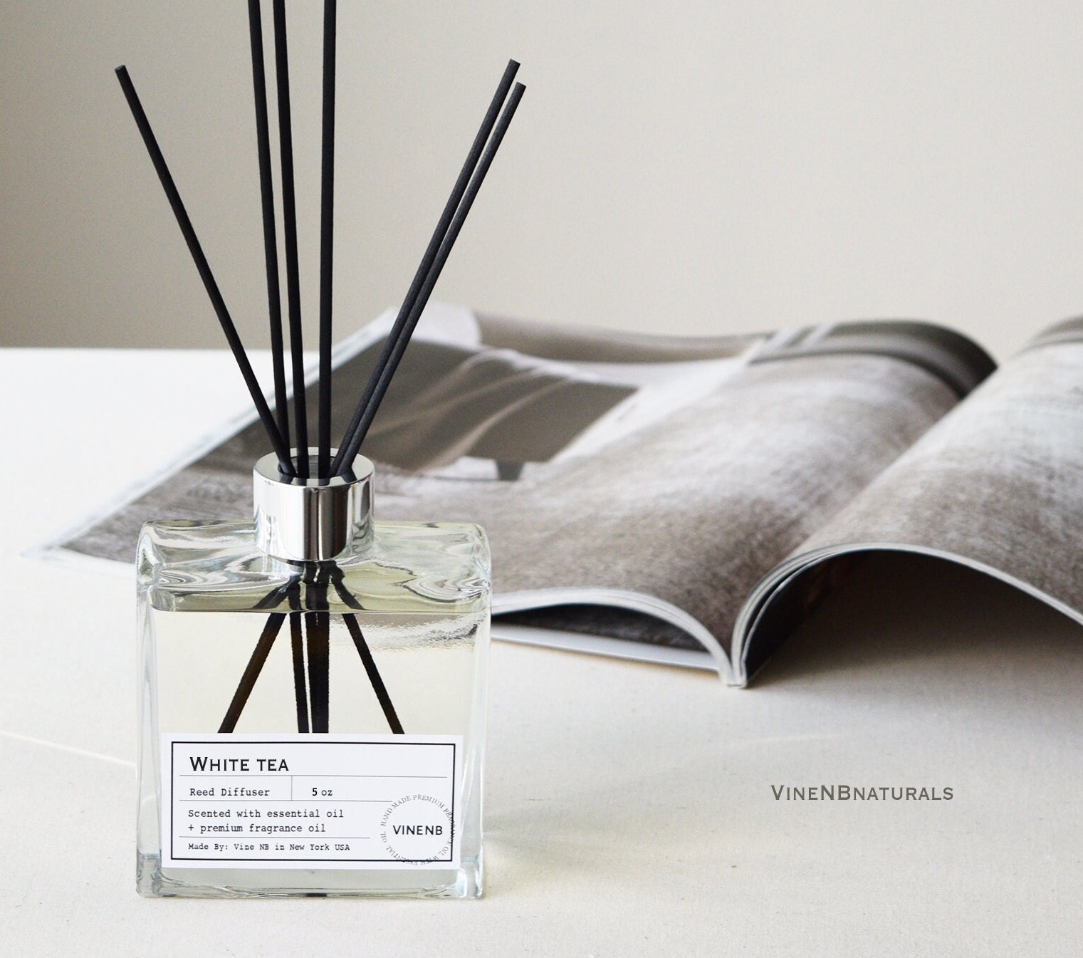 White Tea Reed Diffuser Scented Reed Diffuser Premium Etsy