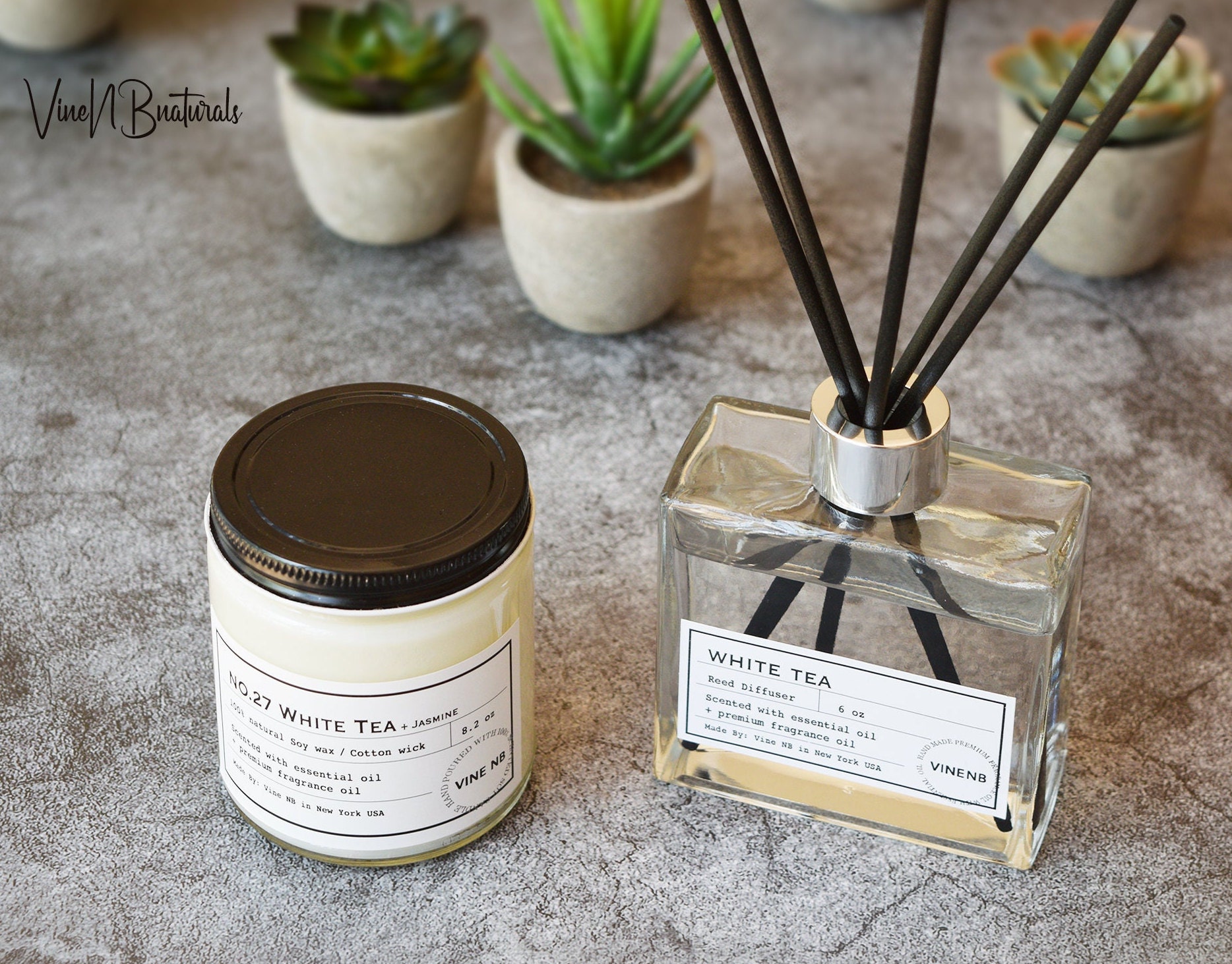 White Tea Reed Diffuser Scented Reed Diffuser Premium Etsy
