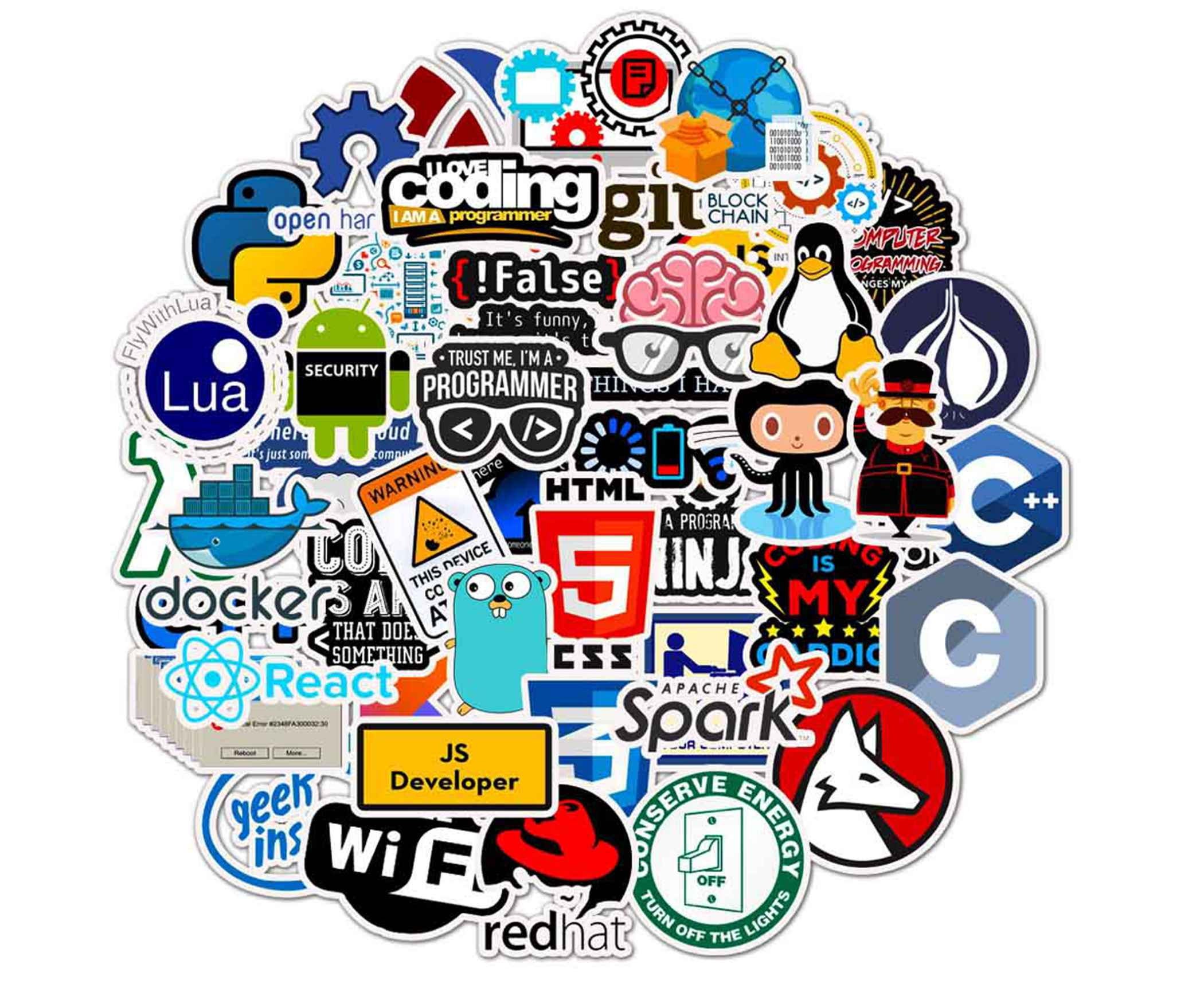 50 PCS Programmer Programming Language Stickers Pack Fun | Etsy