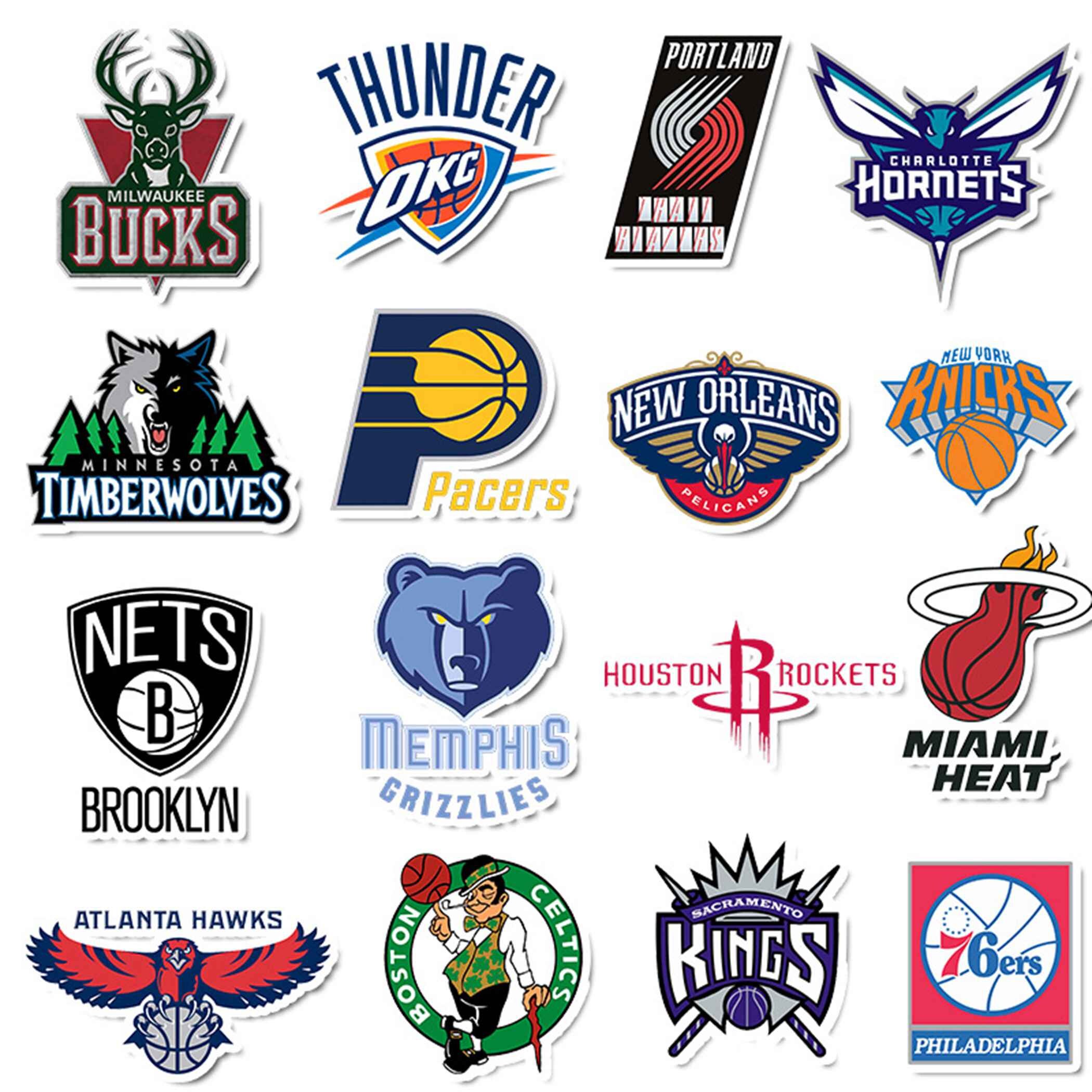 Basketball Team Logo Stickers Pack Sports OEM Graffiti Etsy