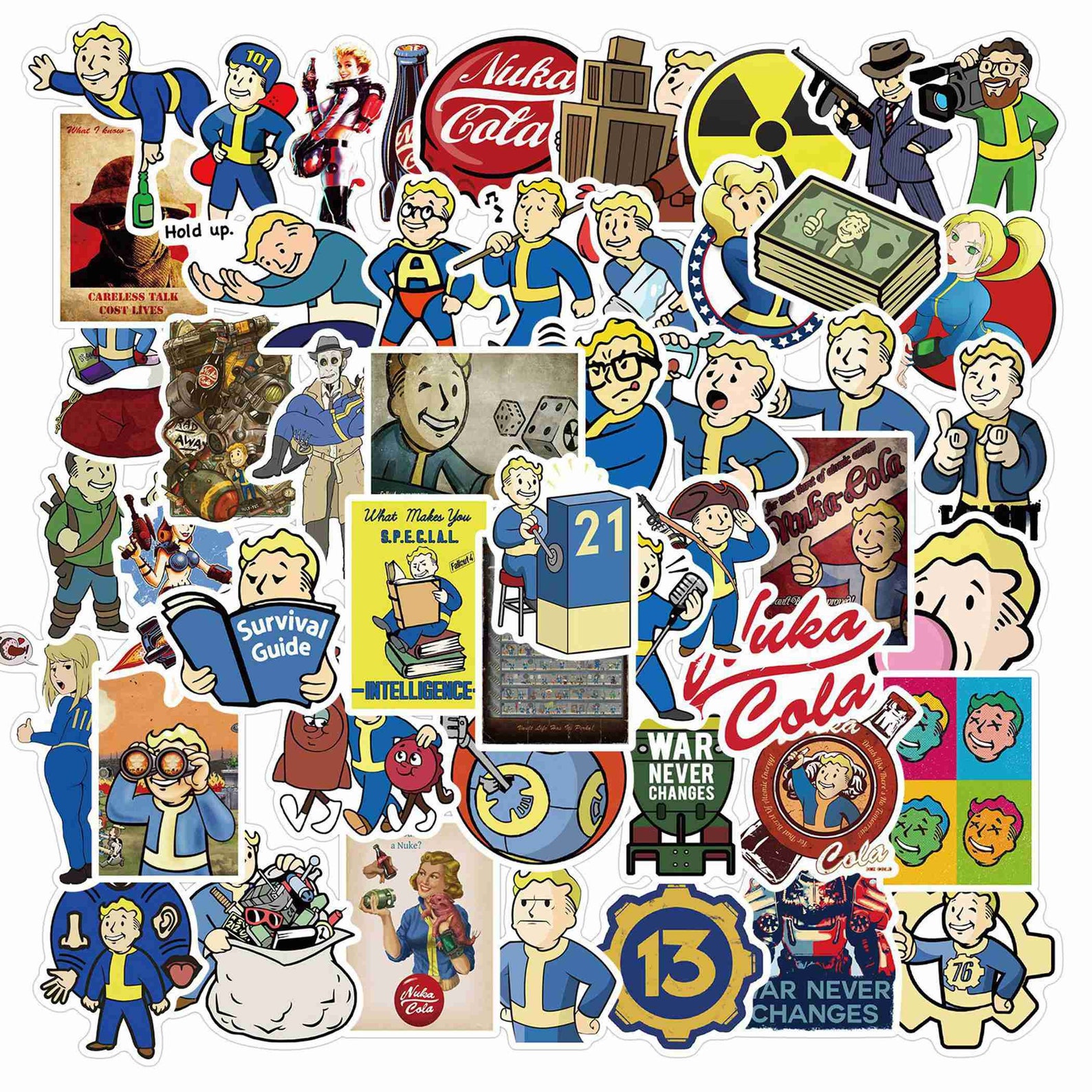 50 PCS Fallout Game Doodle Stickers Pack DIY Waterproof Etsy