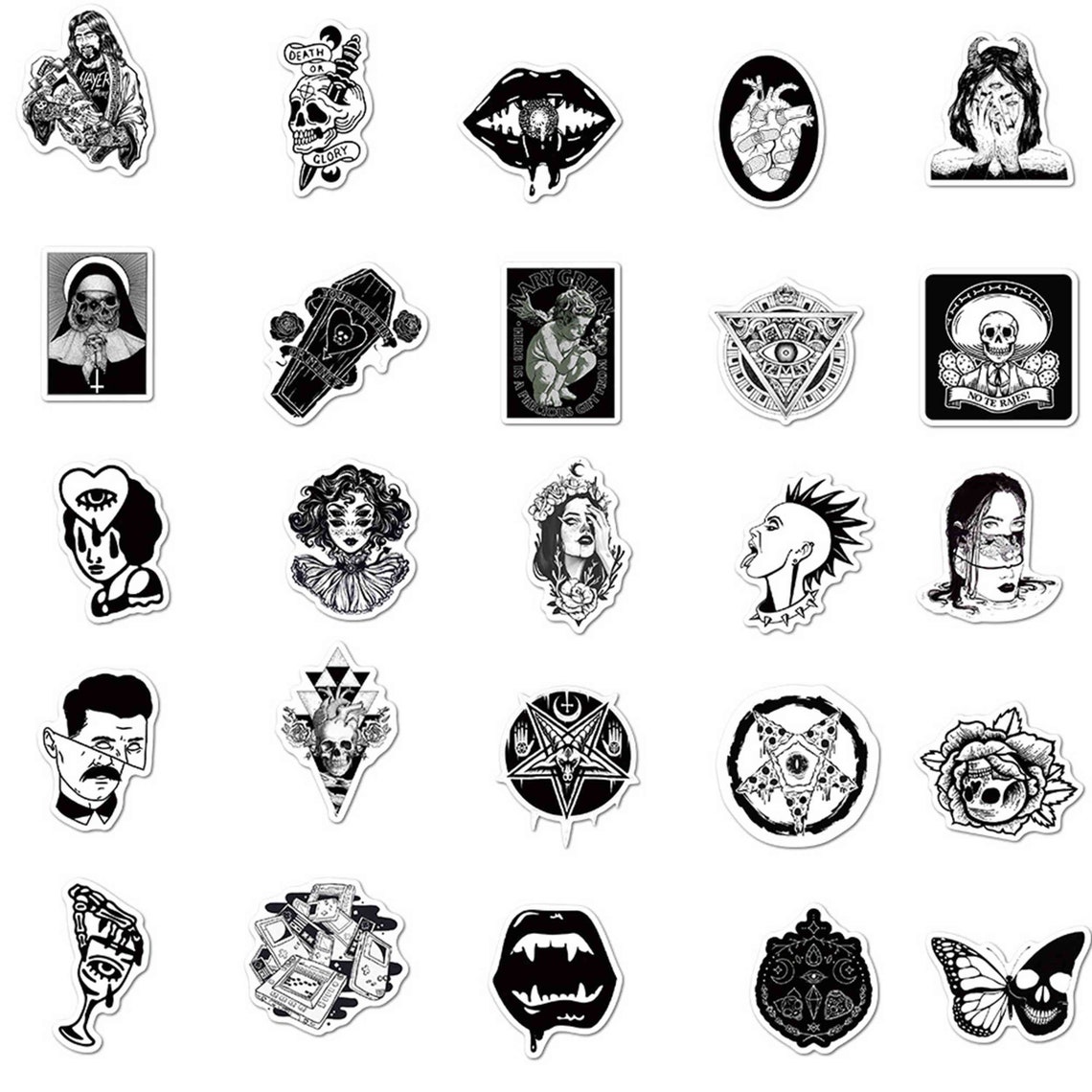 100 PCS Gothic Style Dark Art Stickers Pack Can Be | Etsy