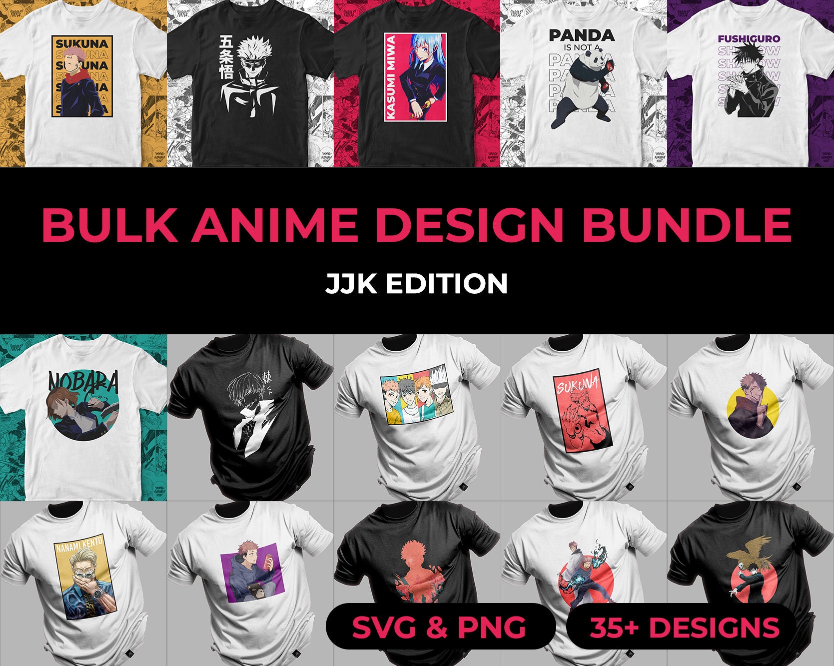 Mega Png and Svg Anime Design Bundle ALL JJK DESIGNS 35 High - Etsy  Australia