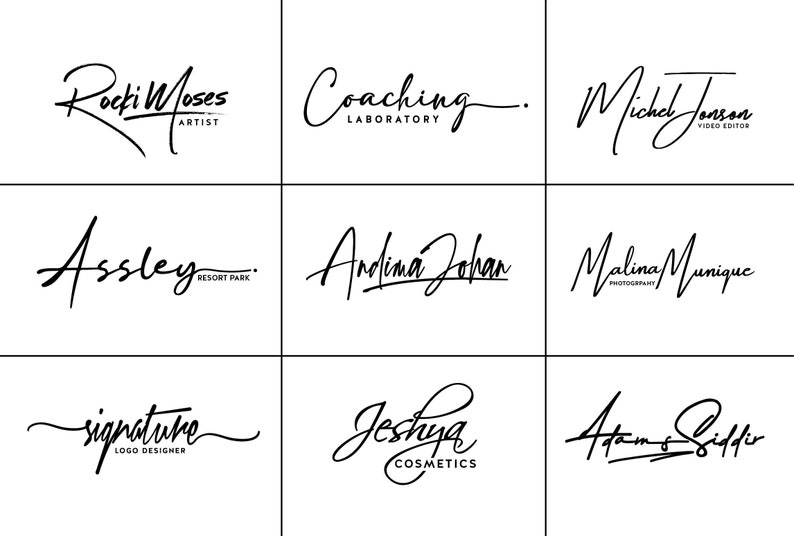 Cursive Moses Custom Logo Design: Professional Signature Logo - Etsy