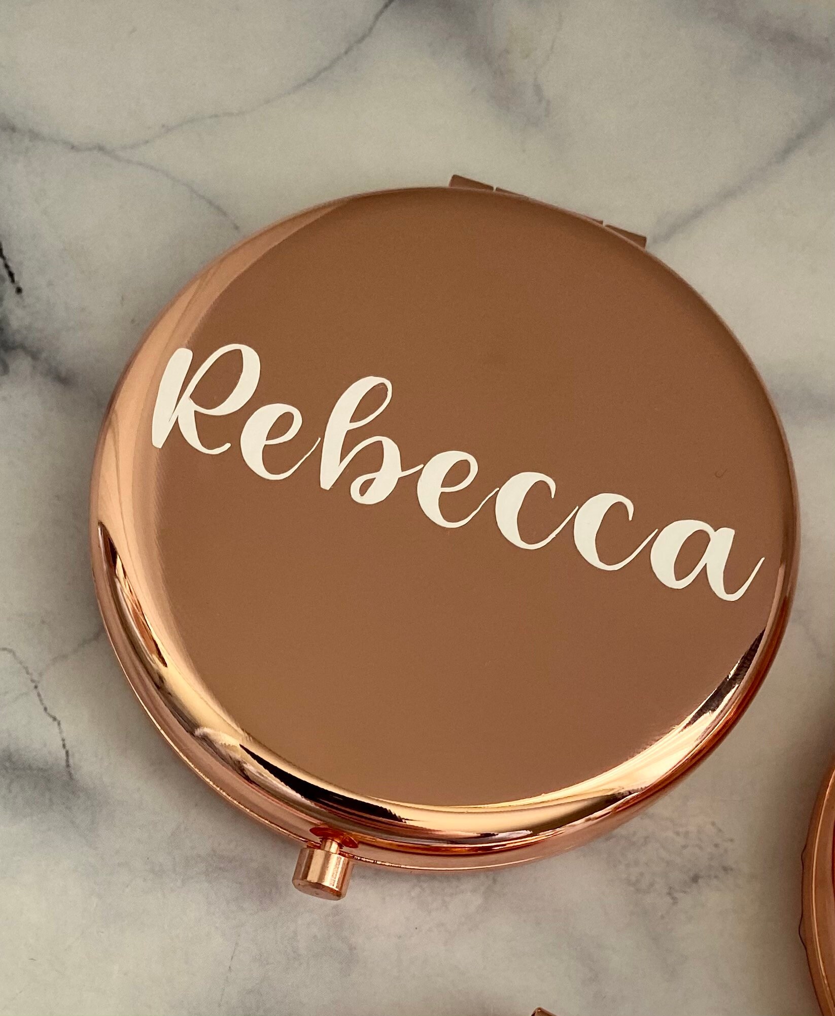 Personalised Rose Gold Compact Mirror Handheld Mirror Etsy UK