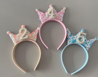 Personalised Sparkling Sequin Crown Headband