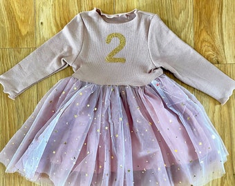 Baby Tutu Dress Long Sleeved Tutu Dress First Birthday Dress Toddler Dress Birthday Girl Dress Pink Tutu Dress Personalised Tutu Dress Party