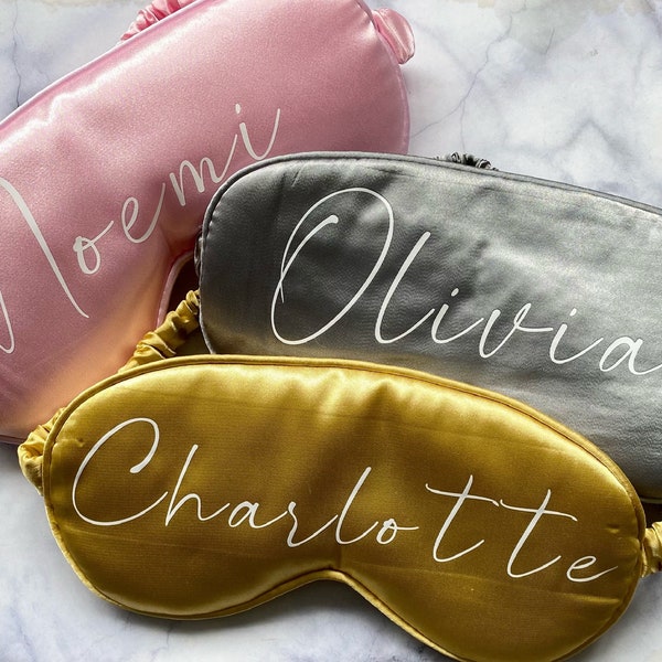 Personalised Satin Eye Mask Personalised Sleeping Mask Customised Eye Mask Bridesmaid Gift Maid of Honour