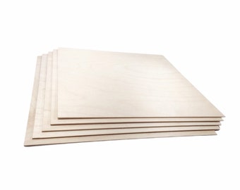 3mm 1/8” x 9” x 12” Premium Baltic Birch Plywood | B/BB Grade | Customizable | For Glowforge, Laser, Scroll Saw, Stain, Paint, and DIY Craft