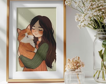 Portrait personnalisé, portrait de famille minimaliste, dessin animé mignon, oeuvre d'art personnalisée, cadeau unique, illustration numérique de couple, portrait d'animal de compagnie