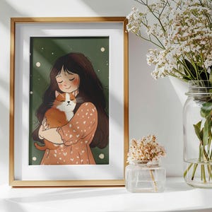 Cute Family Portrait from Photo, Personalized Portrait, Custom Birthday Gift, Mother’s Day Gift, Couple Illustration, Gift for Girlfriend
