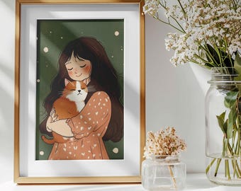 Cute Family Portrait from Photo, Personalized Portrait, Custom Birthday Gift, Mother’s Day Gift, Couple Illustration, Gift for Girlfriend