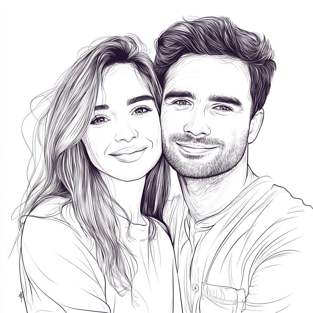 Custom Family Line Drawing From Photo, Custom Line Drawing Portrait, Personalized Line Illustration Portrait, Custom Family Gift From Photo