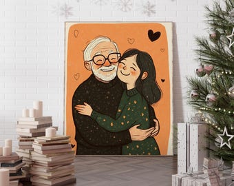 Individuelles Familienporträt, Minimalistisches Paar Porträt, Individuelles Paar Porträt, Individuelle Illustration, Paare Porträt mit Haustier, Süßes Porträt